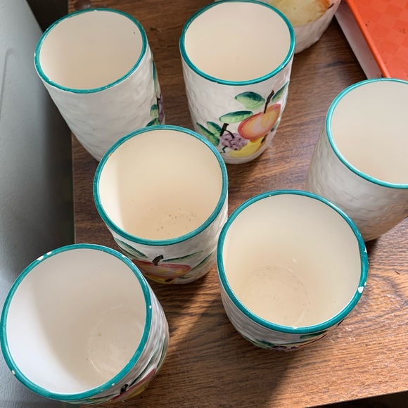 ➡️⭐️Rare⭐️⬅️ Hand-Crafted, FruitJuice/Lemonade Set Serving Pitcher & 6 Tumblers - Picture 5 of 7